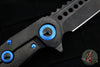 Marfione Custom Warhound Folder- Black DLC Bark Finished Titanium Handle- Two-Tone DLC Apocalyptic Blade- Blue Titanium Hardware 391-MCK DLCBARKBLUE
