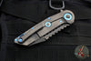 Marfione Custom Warhound Folder- Black DLC Bark Finished Titanium Handle- Two-Tone DLC Apocalyptic Blade- Blue Titanium Hardware 391-MCK DLCBARKBLUE