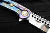 Marfione Custom Warhound Folder- Galactic Finished Titanium Handles- Mirror Polished Blade- Bronze Titanium Hardware