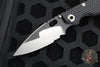 Mick Strider Custom SnG Folder- Drop Point- Nightmare Grind- SERRATED And Scalloped- Blackened Flats- Black Tire Tread G-10 And Flamed Titanium Handle