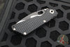 Mick Strider Custom SnG Folder- Drop Point- Nightmare Grind- SERRATED And Scalloped- Blackened Flats- Black Tire Tread G-10 And Flamed Titanium Handle