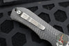 Vintage 04/2004 Microtech MTX-2 Dual Action Knife- One Piece Carbon Fiber Handle- Stonewash Part Serrated Blade