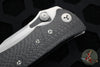 Vintage 04/2004 Microtech MTX-2 Dual Action Knife- One Piece Carbon Fiber Handle- Stonewash Part Serrated Blade