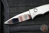Protech Custom Duke 2 Out The Side (OTS) Auto Knife - BLADE SHOW 2025- Two Tone Stainless Steel Handle- Mike Irie Compound Ground Mirror Polished Blade- Pearl Button 2025 Custom Duke 002