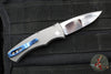 Protech Custom Duke 2 Out The Side (OTS) Auto Knife - BLADE SHOW 2025- Two Tone Stainless Steel Handle- Mike Irie Compound Ground Mirror Polished Blade- Pearl Button 2025 Custom Duke 002