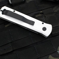 Protech Godson Out The Side Auto (OTS)- Satin Silver Handle- Black Blade And Hardware 721-SILVER
