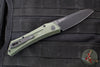 Protech Oligarch Out The Side (OTS) Auto Knife - BLADE SHOW 2025- Distressed Green Handle - Black DLC Magnacut Blade BSA25.Oligarch.1