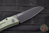Protech Oligarch Out The Side (OTS) Auto Knife - BLADE SHOW 2025- Distressed Green Handle - Black DLC Magnacut Blade BSA25.Oligarch.1