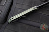 Protech Oligarch Out The Side (OTS) Auto Knife - BLADE SHOW 2025- Distressed Green Handle - Black DLC Magnacut Blade BSA25.Oligarch.1