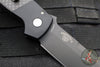 Protech Auto Terzuola ATCF Out The Side (OTS) Auto Knife- Black Handle with CF Inlays- Black DLC Magnacut Steel Blade BT2705