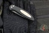 Protech Cambria Flipper- Black Aluminum Handle- Maple Burl Wood Inlay- Black DLC Magnacut Blade- Mosaic Pin Button CF2103-LTD Maple