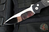 Protech 2024 Custom Auto Terzuola ATCF - Black Handle- Black Dark Matter Fat Carbon Inlays- Black Lip Pearl Button Inlay- Mike Irie Hand Ground Mirror Blade 2024-ATCF-Custom-003