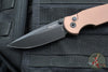 Protech TR-3 Integrity- Manual Button Lock Knife- Smooth FDE Handle- Black DLC S35VN Steel Blade  INT103-FDE