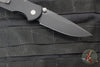 Protech TR-3 Integrity- Manual Button Lock Knife- Smooth Black Handle- Black DLC S35VN Steel Blade  INT103