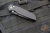 Protech TR-3 Integrity- Manual Button Lock Knife- Smooth Black Handle- Black DLC S35VN Steel Blade  INT103