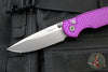 Protech TR-3 Integrity- Manual Button Lock Knife- Relic Pattern Purple Handle- Stonewash S35VN Steel Blade  INT105-PURPLE