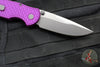 Protech TR-3 Integrity- Manual Button Lock Knife- Relic Pattern Purple Handle- Stonewash S35VN Steel Blade  INT105-PURPLE