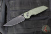 Protech TR-3 Integrity- Manual Button Lock Knife- Relic Pattern Green Handle- Black DLC S35VN Steel Blade  INT106-GREEN