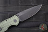 Protech TR-3 Integrity- Manual Button Lock Knife- Relic Pattern Green Handle- Black DLC S35VN Steel Blade  INT106-GREEN