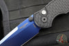 Protech TR-3 Integrity- Manual Button Lock Knife- Black Relic Pattern Handle- Sapphire Blue S35VN Steel Blade  INT106-SB