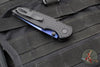 Protech TR-3 Integrity- Manual Button Lock Knife- Black Relic Pattern Handle- Sapphire Blue S35VN Steel Blade  INT106-SB