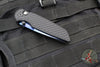 Protech TR-3 Integrity- Manual Button Lock Knife- Black Relic Pattern Handle- Sapphire Blue S35VN Steel Blade  INT106-SB
