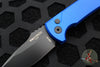 Protech Les George SBR Short Bladed Rockeye Out The Side (OTS)- Smooth Blue Handle- Black Blade LG403-BLUE