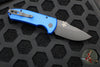Protech Les George SBR Short Bladed Rockeye Out The Side (OTS)- Smooth Blue Handle- Black Blade LG403-BLUE