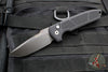Protech Les George Rockeye Out The Side (OTS) Auto- Textured Black Handle- Smokey Gray DLC Finished D2 Steel Blade LG325-D2