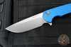 Protech Mordax Flipper- Blue Gridlock Textured Handle- Stonewash Magnacut Blade MX105-BLUE GRIDLOCK