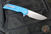 Protech Mordax Flipper- Blue Gridlock Textured Handle- Stonewash Magnacut Blade MX105-BLUE GRIDLOCK