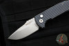 Protech Les George SBR Short Bladed Rockeye Out The Side (OTS)- Unique Striped Micarta Handle- Stonewash Blade