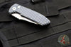Protech Les George SBR Short Bladed Rockeye Out The Side (OTS)- Unique Striped Micarta Handle- Stonewash Blade