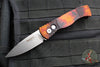 Protech Tactical Response 2 OTS Auto- "Del Fuego" Finished Handle With Textured Corners- Stonewash Plain Edge Magnacut Steel Blade T201-DF