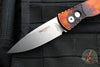 Protech Tactical Response 2 OTS Auto- "Del Fuego" Finished Handle With Textured Corners- Stonewash Plain Edge Magnacut Steel Blade T201-DF