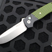 Protech GXIV Terzuola ATCF Out The Side (OTS) Auto Knife- Black Handle with Green/Black G-10- Stonewash Magnacut Blade- G14 ATCH