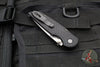 Protech TR-3 Integrity- Manual Button Lock Knife- Relic Pattern Black Handle- Stonewash S35VN Steel Blade  INT105