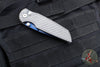 Protech TR-3 Integrity- Manual Button Lock Knife- Relic Pattern Blasted/Stonewashed Steel Handle- Sapphire Blue S35VN Steel Blade- Abalone Button 2024 Custom 003
