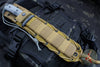 Chris Reeve Green Beret Fixed Blade- Black Canvas Micarta Handle- Black Plain Edge Magnacut Steel Blade- Tan Sheath GB7-1005