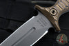 RMJ Tactical Raider Dagger Fixed Blade Combat Knife- Tungsten Finish- Hyena Brown G-10