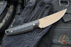 RMJ Unmei Fixed Blade Knife- Midnight Bronze Finished-  Black G-10 Handle