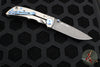 Spartan Blades- Harsey 3.25" Folder- Stonewashed Titanium- Chad Nichols Damascus Blade- Blue HW SF10DMBL