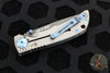 Spartan Blades- Harsey 3.25" Folder- Stonewashed Titanium- Chad Nichols Damascus Blade- Blue HW SF10DMBL