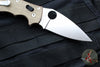 Spyderco Manix 2- Brown Micarta Handle- Satin Cruwear Plain Edge Blade C101MPCW2