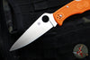 Spyderco Endura Orange Handle Satin Flat Ground Lockback Knife C10FPOR