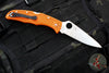 Spyderco Endura Orange Handle Satin Flat Ground Lockback Knife C10FPOR