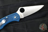 Spyderco Delica Flat Ground Lockback Folder- Cobalt Blue FRN Handle- Satin SPY27 Steel Blade