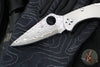 Spyderco Delica- Titanium Handle- Damascus Flat Ground Blade Lockback C11TIPD v2