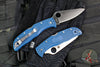Spyderco Endela Lockback Folder- Cobalt Blue FRN Handle- Satin Flat Ground SPY27 Steel Blade C243PCBL