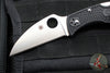 Spyderco RockJumper Black Handle Satin Flat Ground Wharncliffe Lockback Knife C254PBK